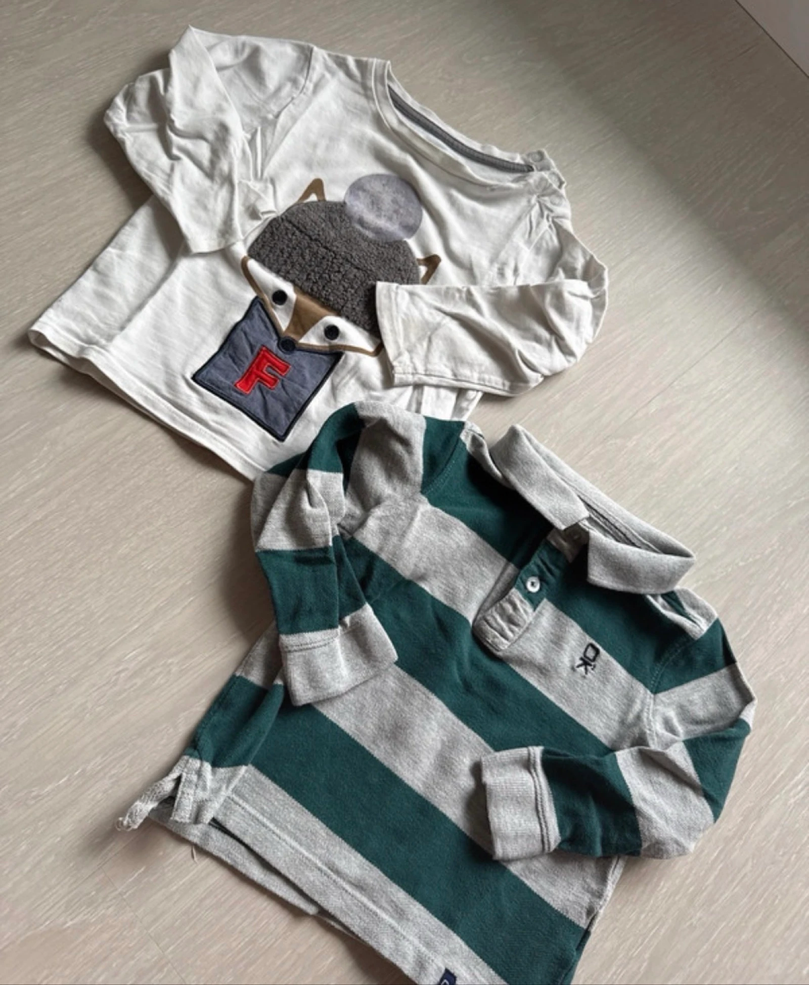 Estado muito bom | lote de 2 t-shirts polo de manga comprida quentes | Obaibi | 2 anos 86cm – photo 2